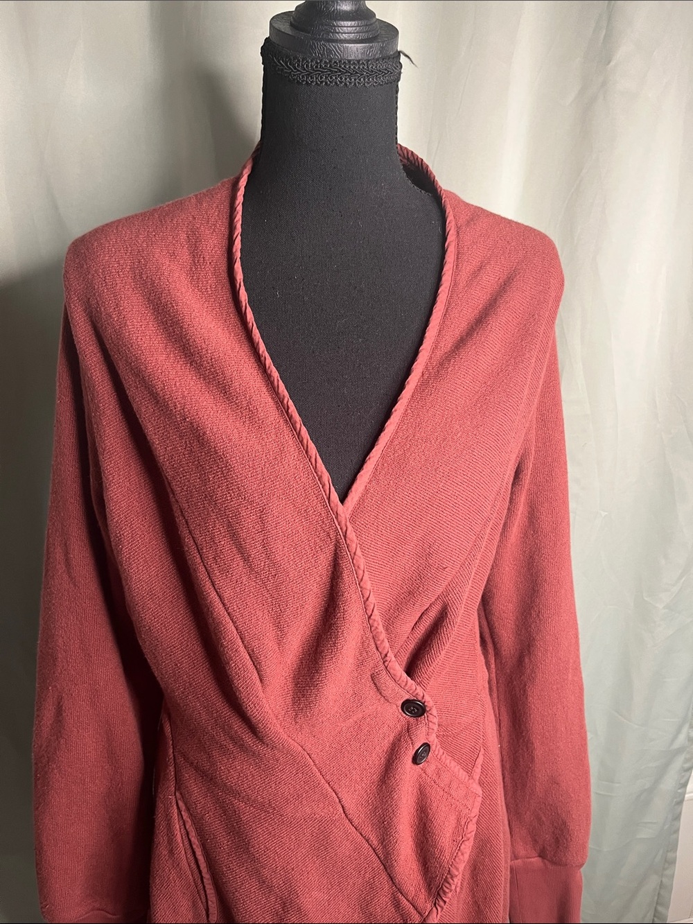 Prairie Underground Burgundy Pink Wrap Cardigan Small
